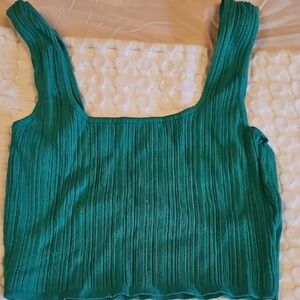 H&M Green Ribbed Crop Top